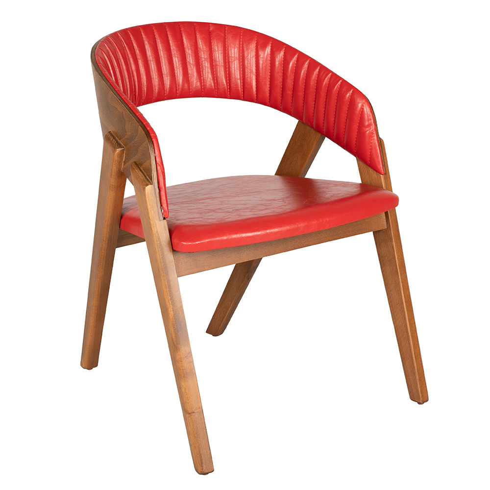 Kavisli Kollu Deri Sandalye - Görsel 4