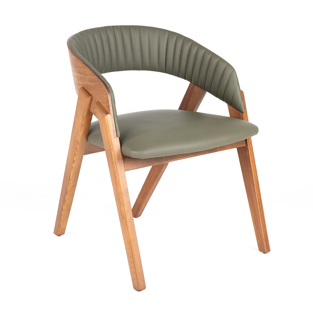 Kavisli Kollu Deri Sandalye