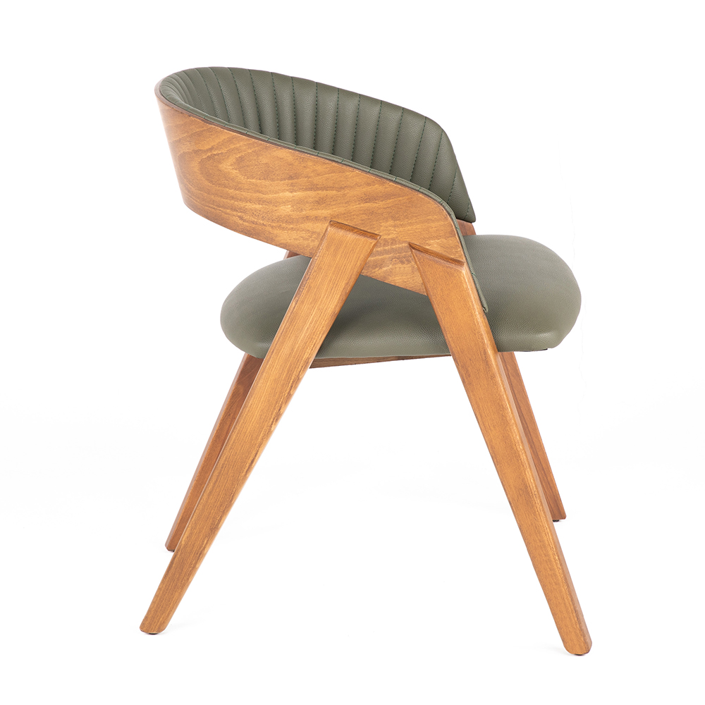 Kavisli Kollu Deri Sandalye - Görsel 2