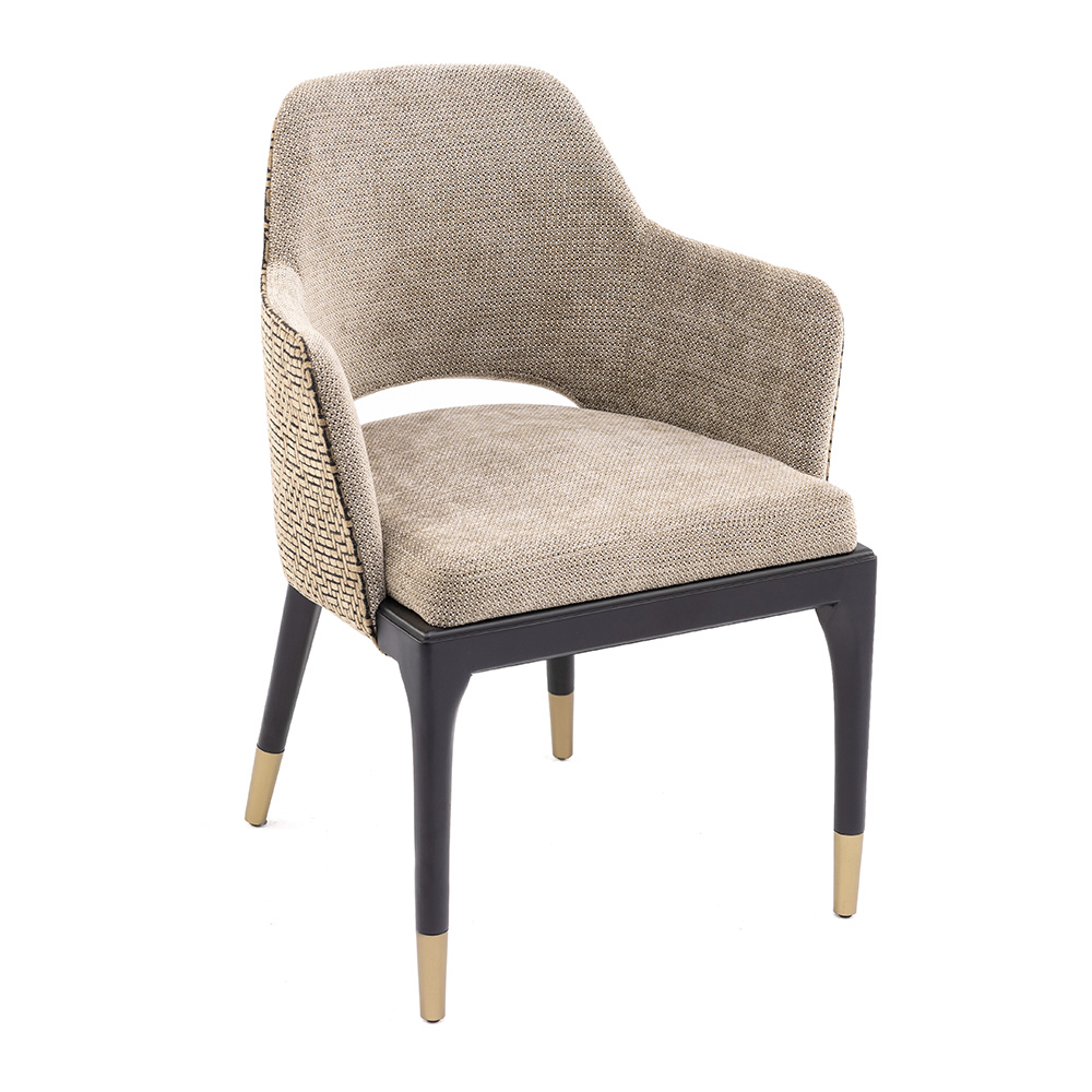 Kavisli Kollu Kumaş Döşemeli Sandalye - Görsel 2