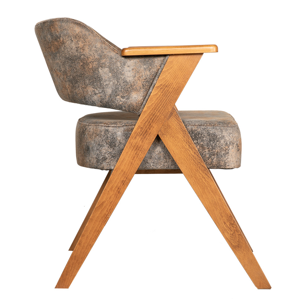 Kollu ahşap döşemeli sandalye