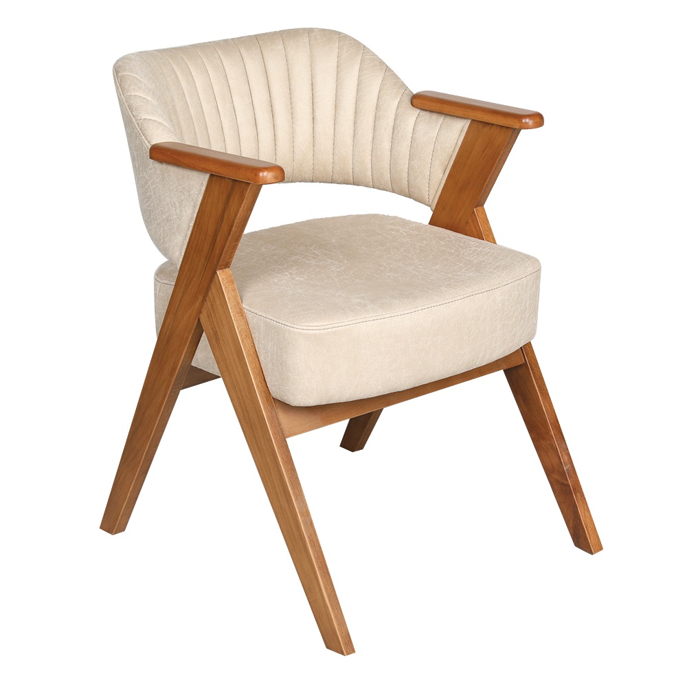 Kollu ahşap döşemeli sandalye