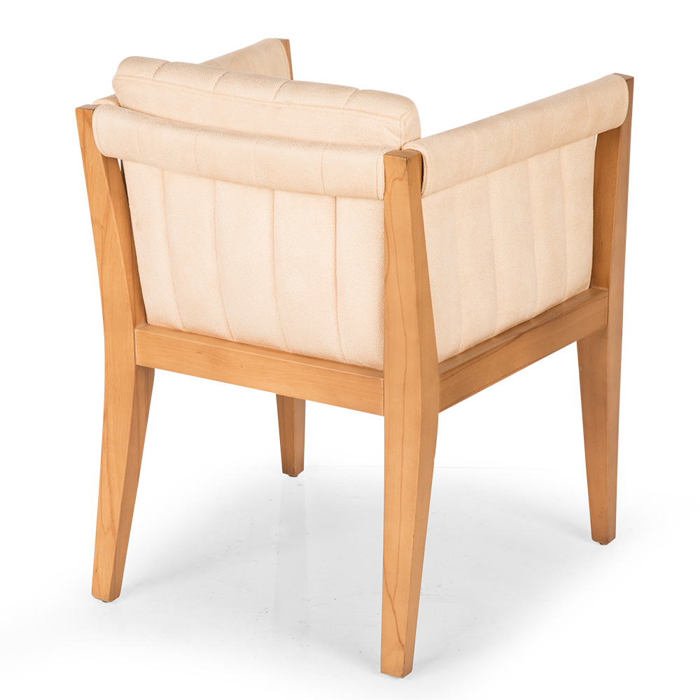 Kollu Ahşap Kumaş Döşemeli Sandalye - Görsel 2