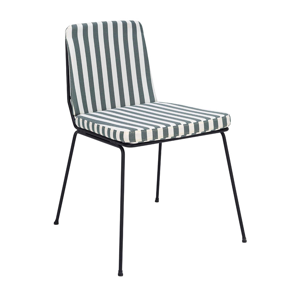 Linea Çizgili Kumaş Metal Sandalye