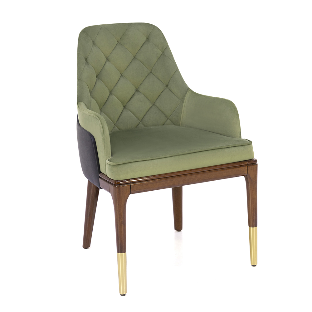 Lora Kapitone Kadife Kollu Sandalye