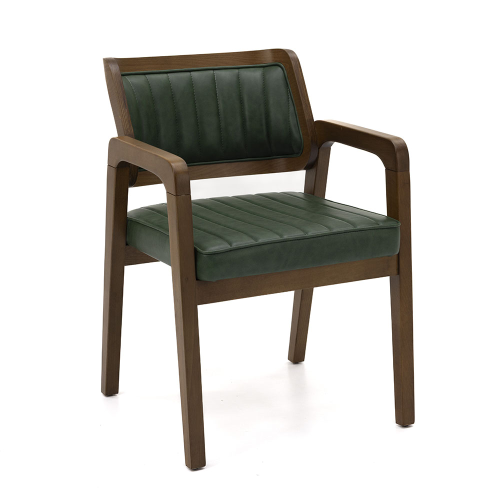 Luna Kollu Ahşap Deri Sandalye