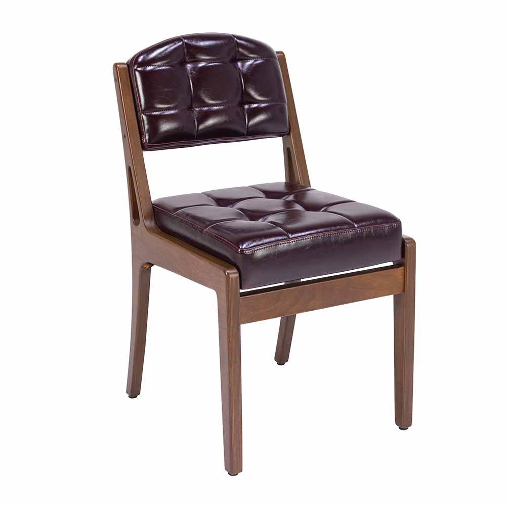 Mira Kapitone Deri Ahşap Sandalye