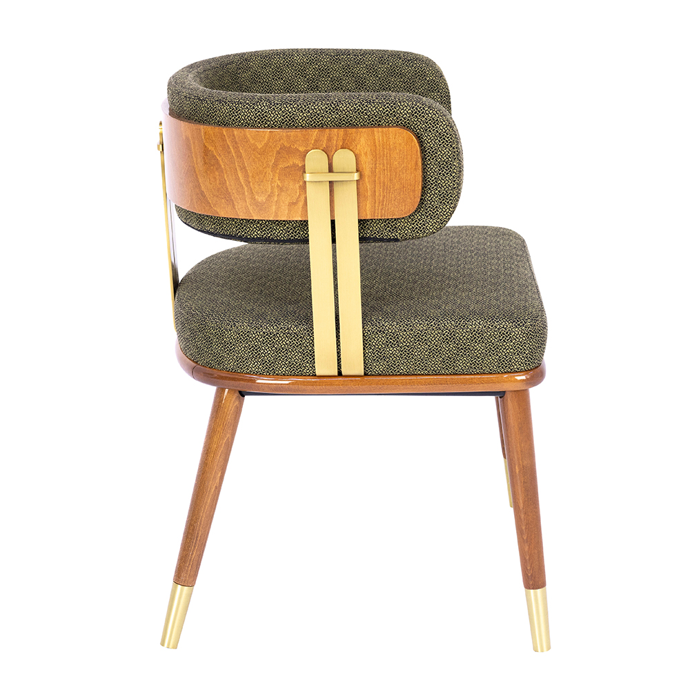 ahşap cilalı kollu restoran sandalyesi