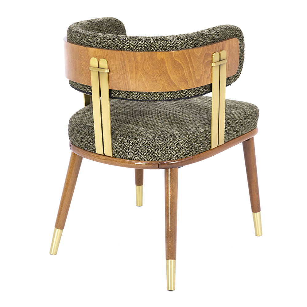 ahşap cilalı kollu restoran sandalyesi