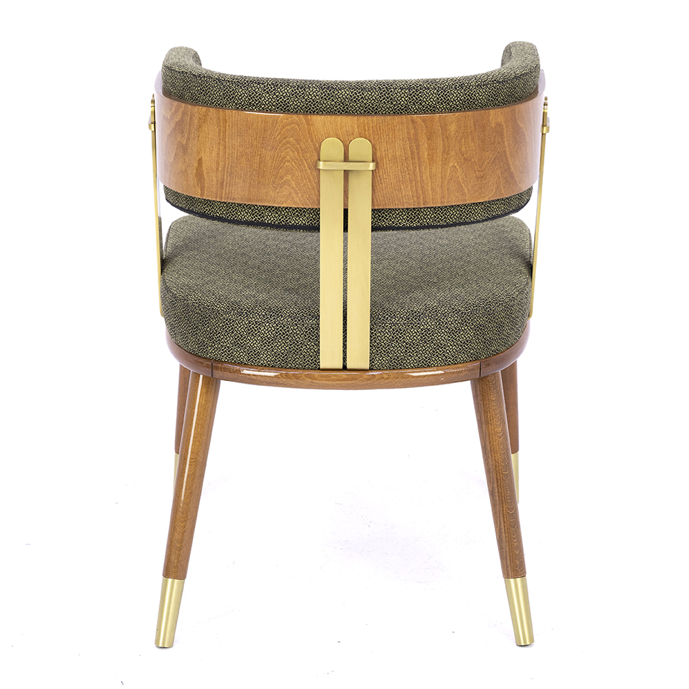 ahşap cilalı kollu restoran sandalyesi