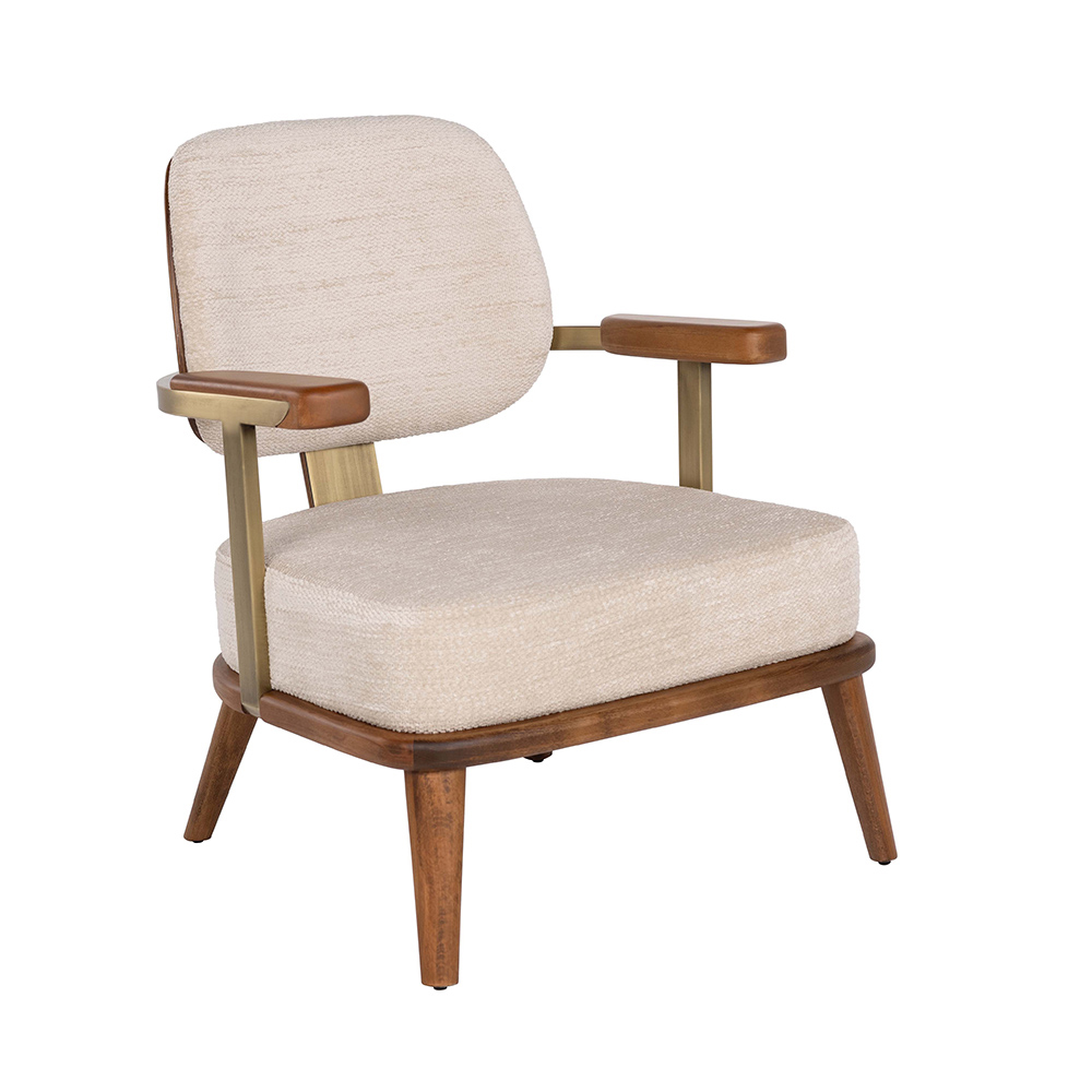 Boucle Kumaş Kollu Lounge Sandalye