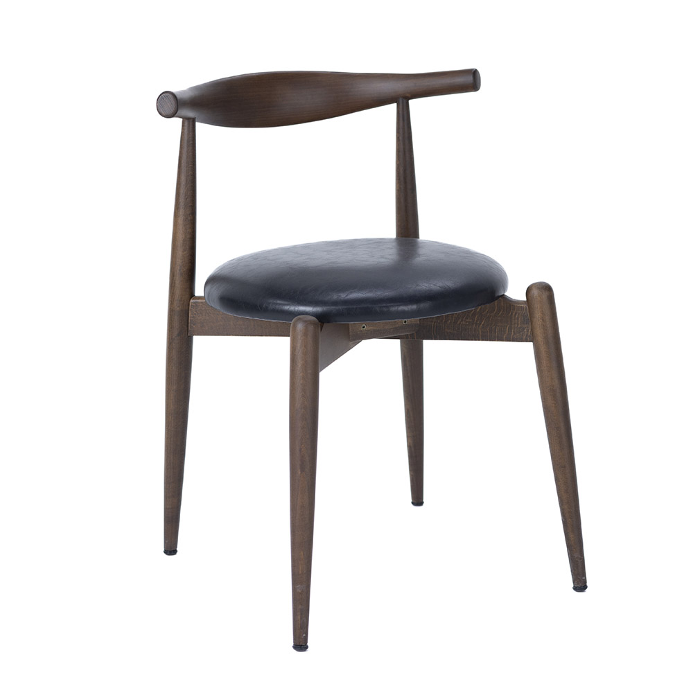 Nova Minimal Ahşap Deri Sandalye