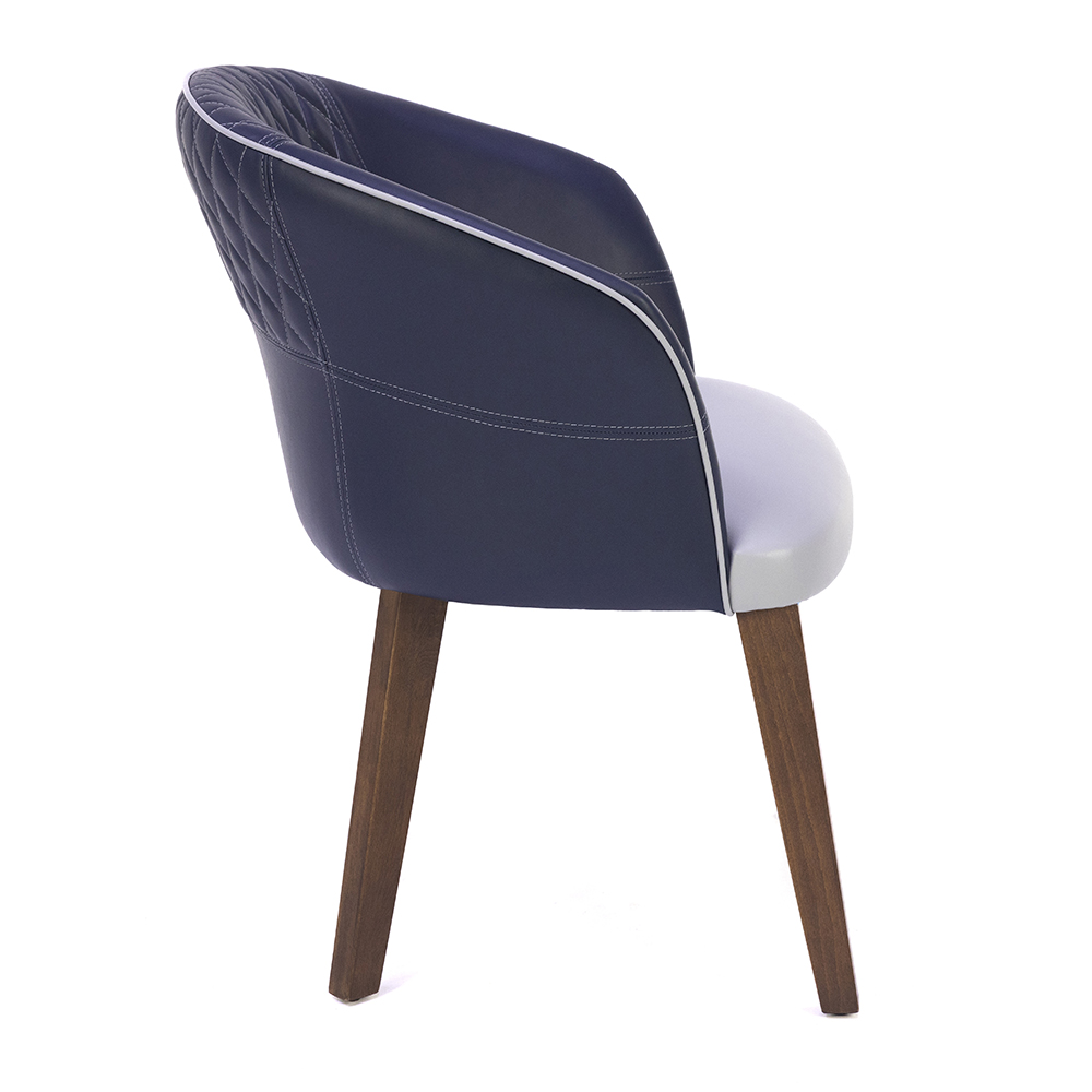 deri döşemeli kollu sandalye