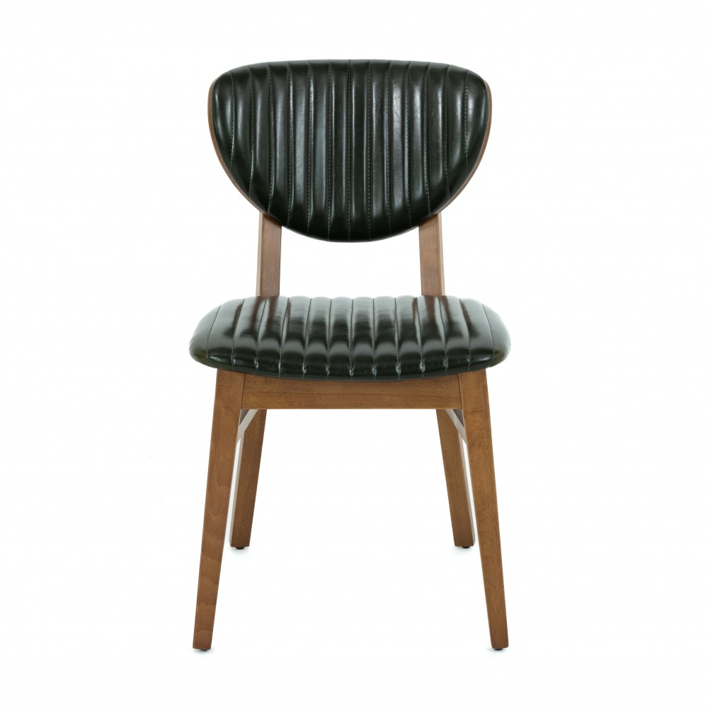 Vega Kapitone Deri Ahşap Sandalye