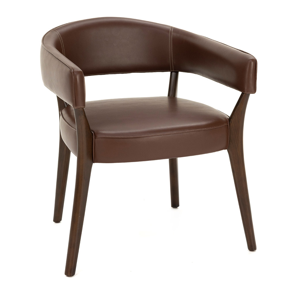 Deri Döşemeli Kollu Sandalye